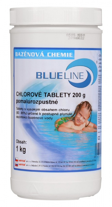 505601 - pomalyrozpustné chlórové tablety BLUE LINE
