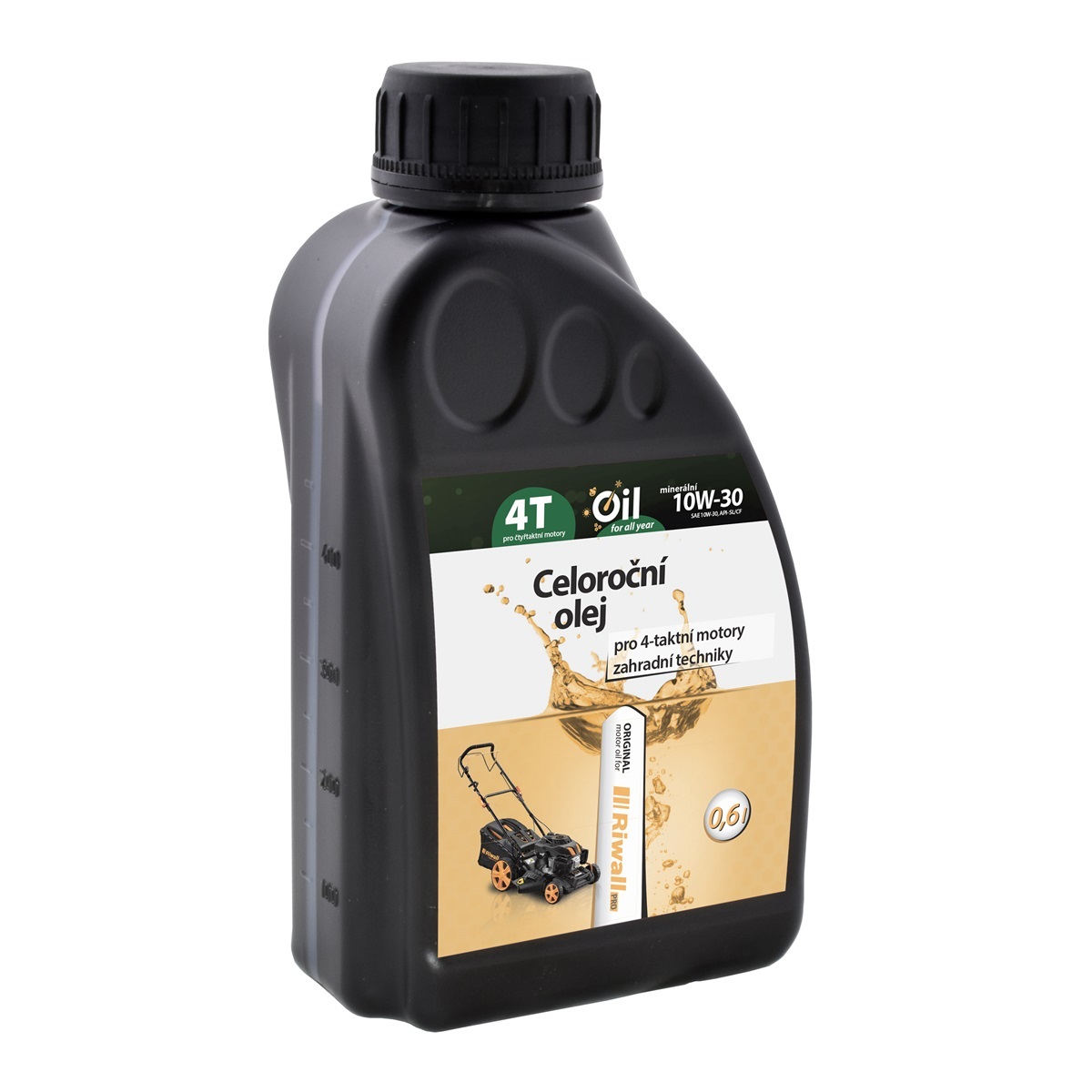 Celoroční olej Riwall pre 4-taktné motory (0.6l, SAE10W-30)