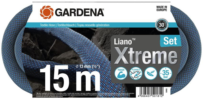 Textilná hadica GARDENA Liano Xtreme 15m - súprava, 18465-20