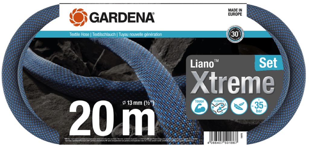 Textilná hadica GARDENA Liano Xtreme 20m - súprava, 18470-20